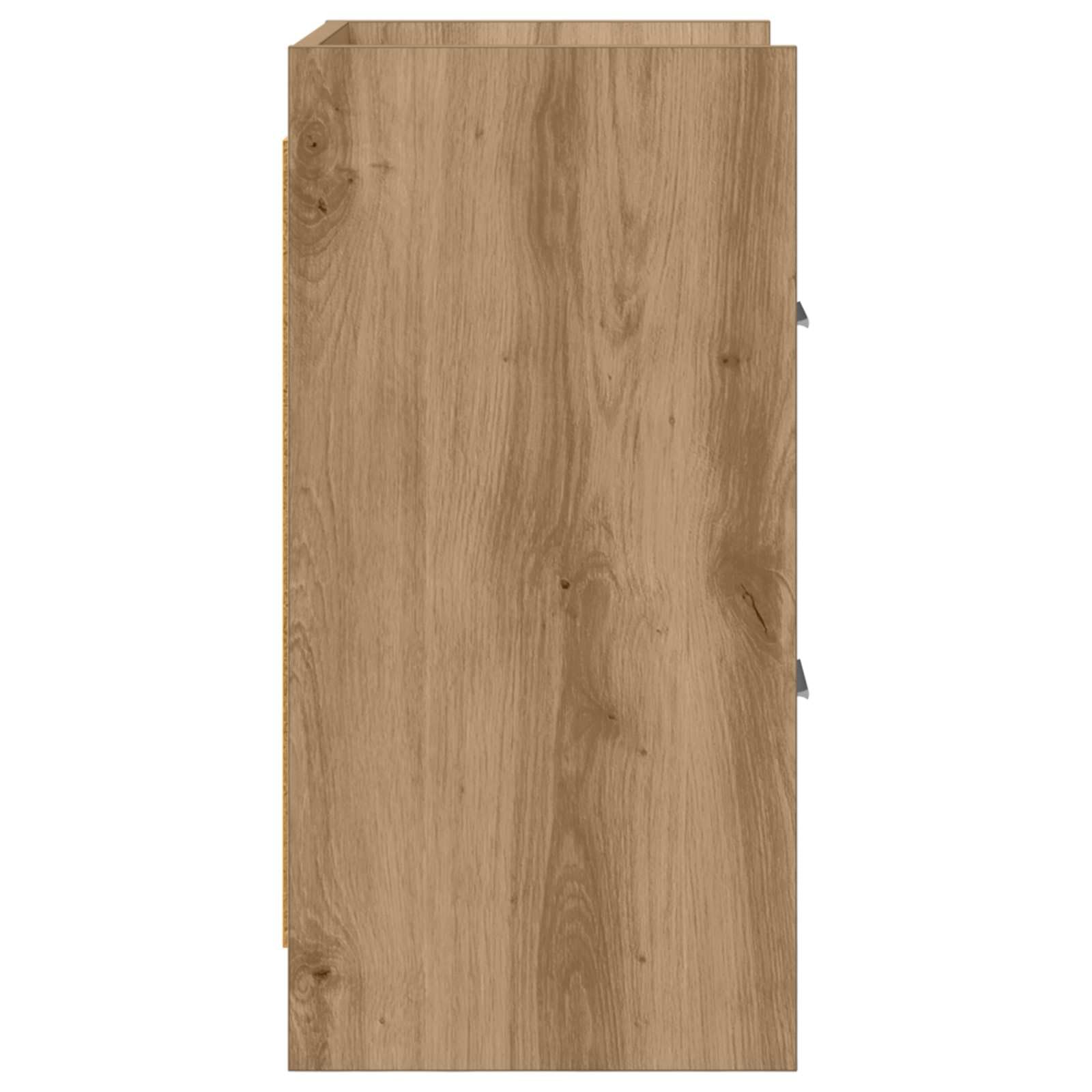 Comodino 2 PZ Quercia Artisan, Comodino 40x30x60 cm in Legno con 2 Cassetti e Maniglie in Metallo, Tavolino per Camera da Letto, Soggiorno, Corridoio, Compatto