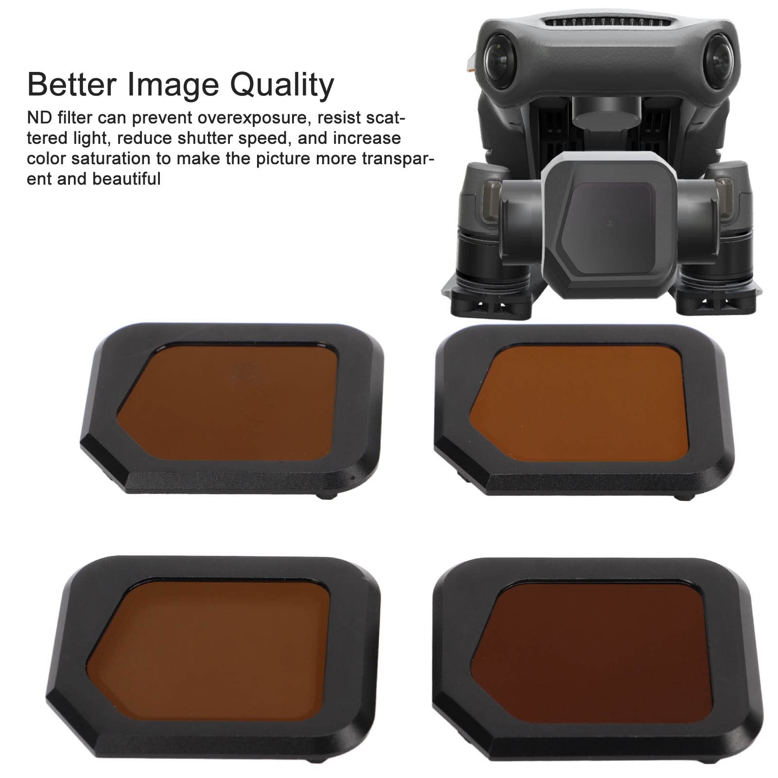 Set di Filtri ND per Mavic 3 Classic Drone, Set di Filtri per Lenti Drone HD, Migliore qualità Dell'immagine e Effetto di Riduzione della Luce, 4 Pezzi (ND8, ND16, ND32, ND64)