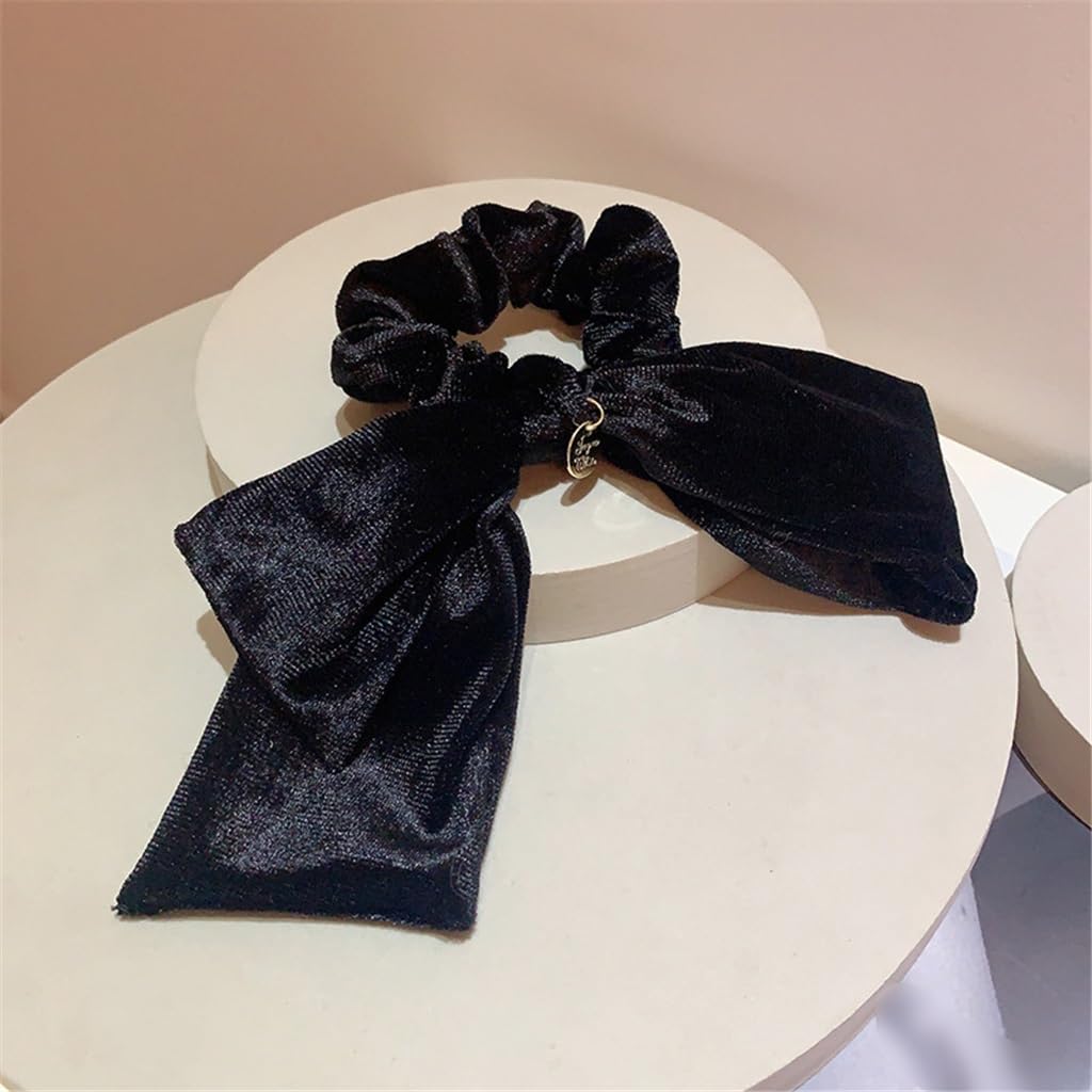 Retro French Good Match Asymmetrical Velvet Hair Circle Ornaments Autumn and Winter