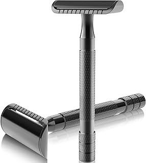 Safety Razor for Men with 10 Stainless Steel Blades, Long Handle Double Edge Safety Razors, Fits All Double Edge Razor Bla...