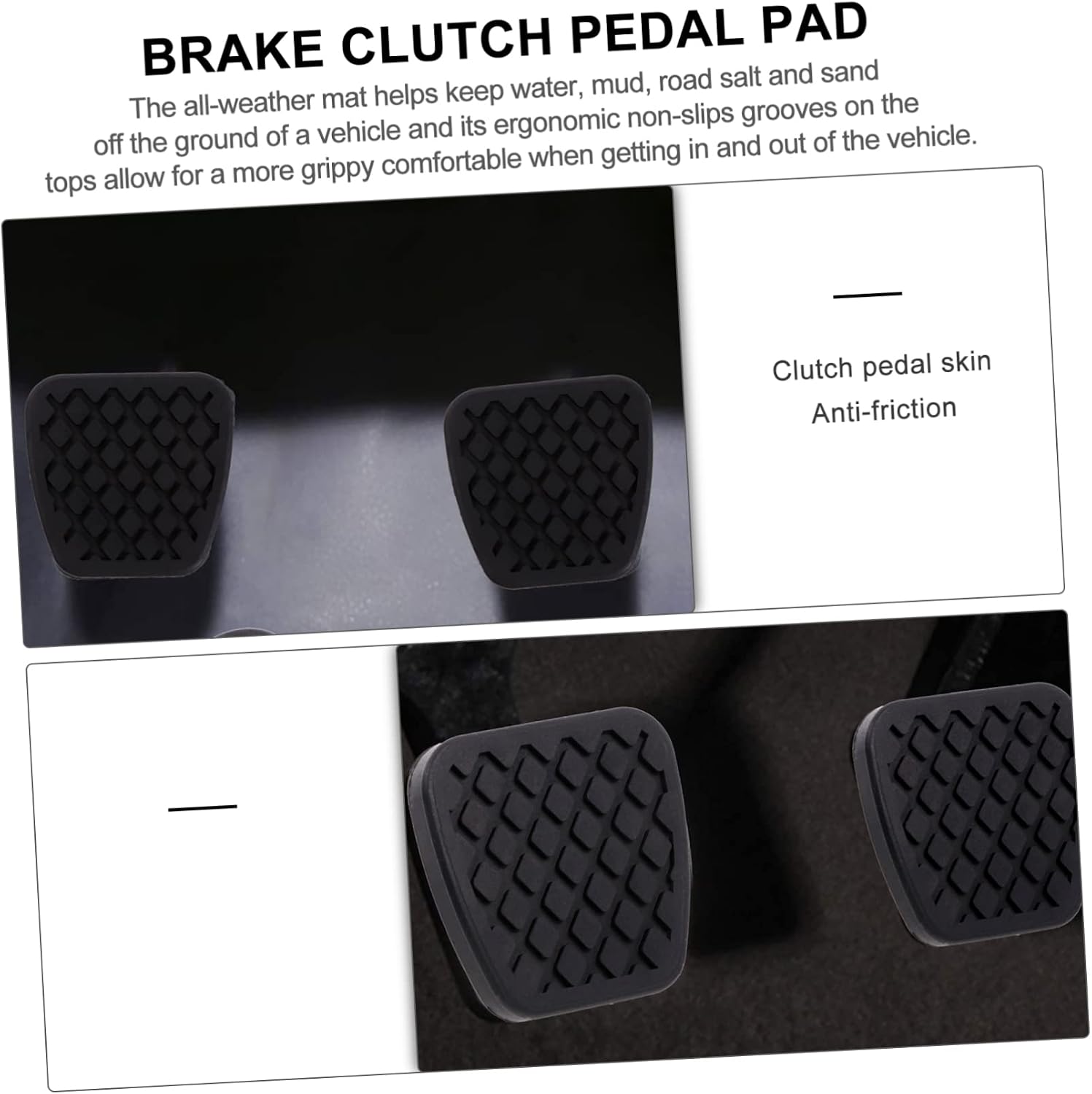 Gatuida 6pcs Brake Clutch Pedal Pads Car Nonslips Pedal Pad Cover Clutch Rubber