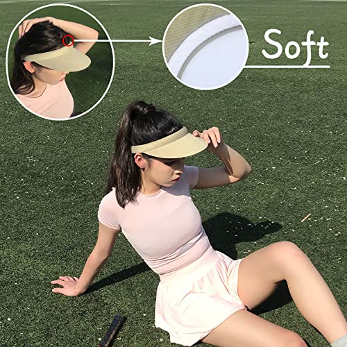 Image of 2 Pack Visor Women Men Sun Hat Clip On Visors Adjustable Sport Wide Brim Cap
