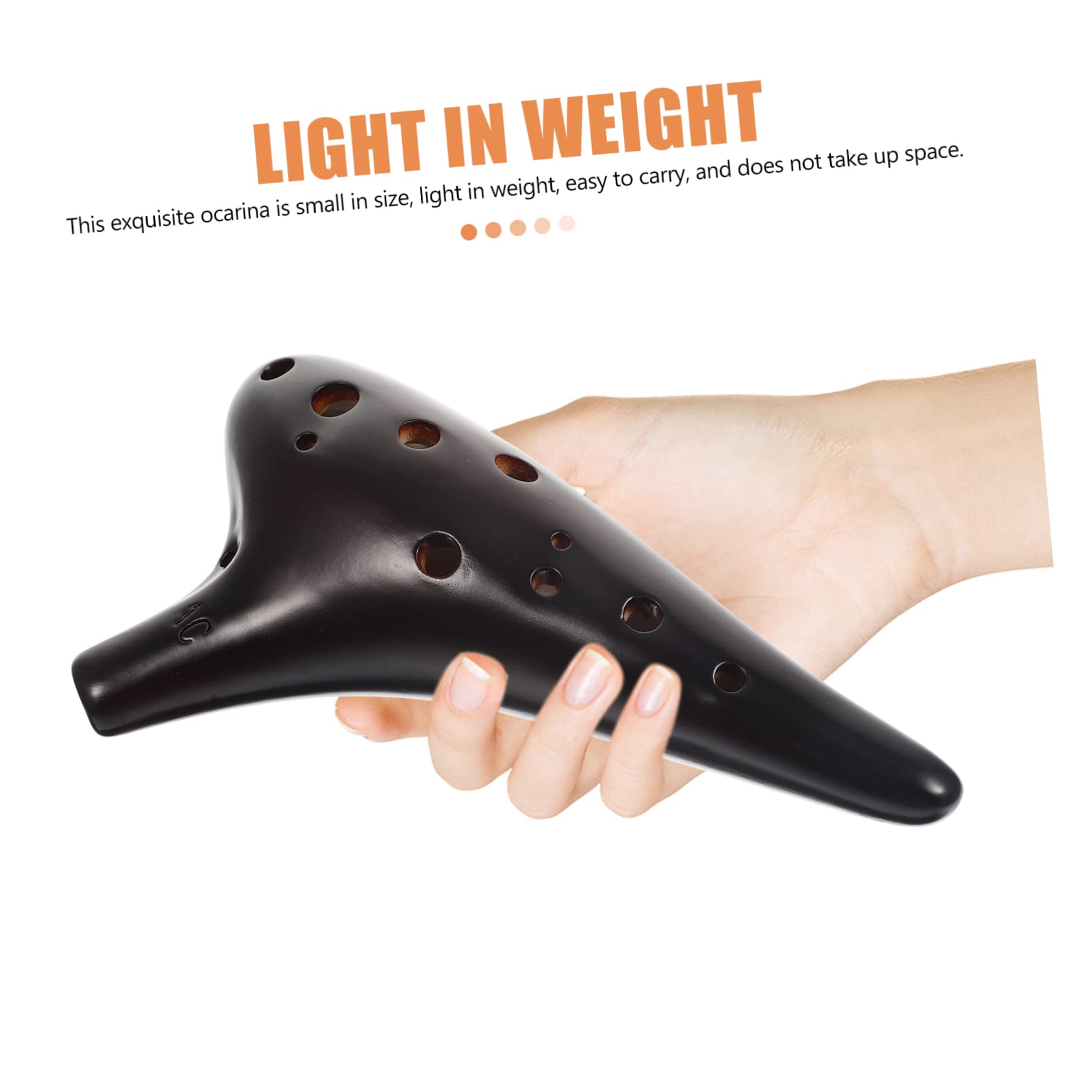 Toddmomy Beginner 12-hole Ocarina Pottery Musical Instrument Easy to Play Decorative Alto Flute