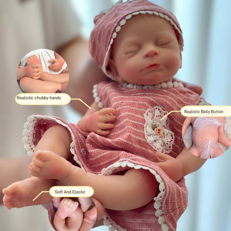 Muñeca de silicón realista de 13 pulgadas para niños 3+ miniatura 2