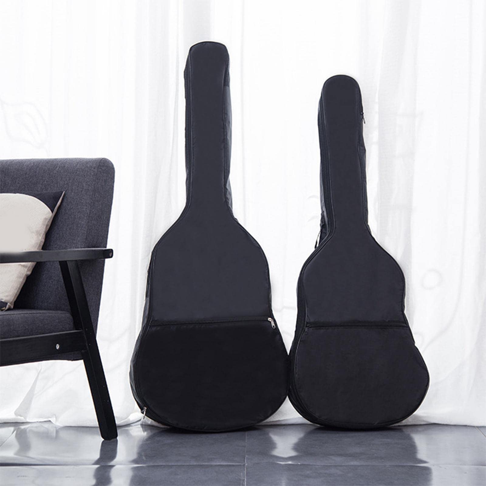 Etui na gitarę Gig Bag Hemming Design z paskiem na akcesoria do książek, 3 zestaw (czarny), 106.5cmx39cm, jako opis