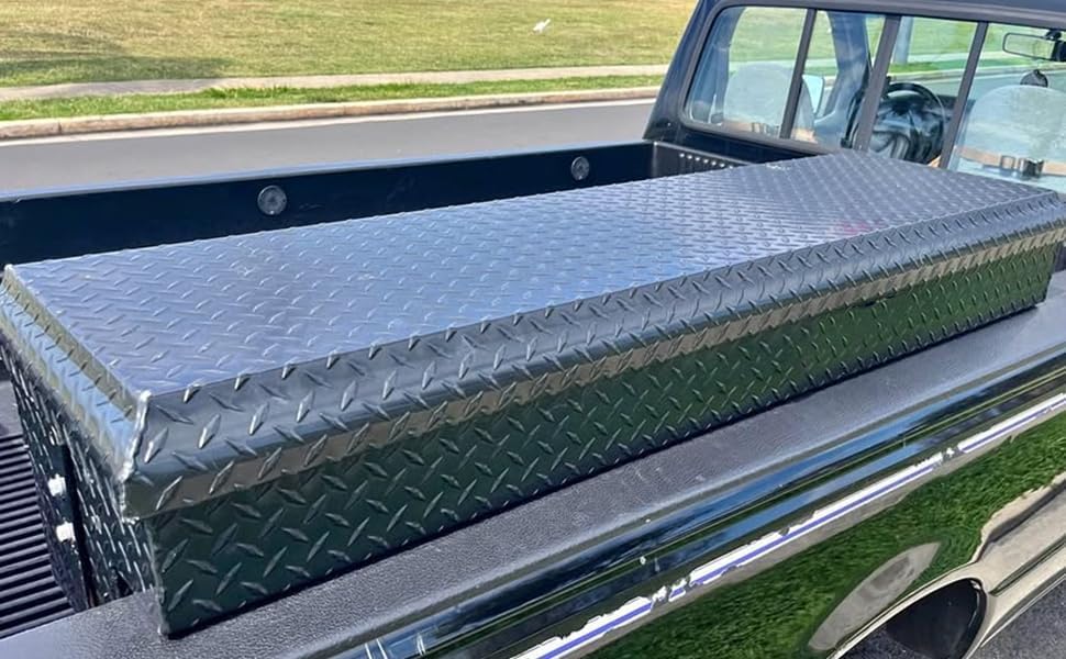 Miniatura 8 de Caja de herramientas de montaje lateral de 36 pulgadas, paquete de 2, 36 x 12 x 12 pulgadas, caja de herramientas de aluminio con cerradura y