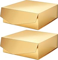 Vista 16 de 2 cajas de regalo extra grandes con tapas de 11.3 x 11.3 x 4.8 pulgadas, cajas de propuesta de padrinos de boda negras con cierre magnético