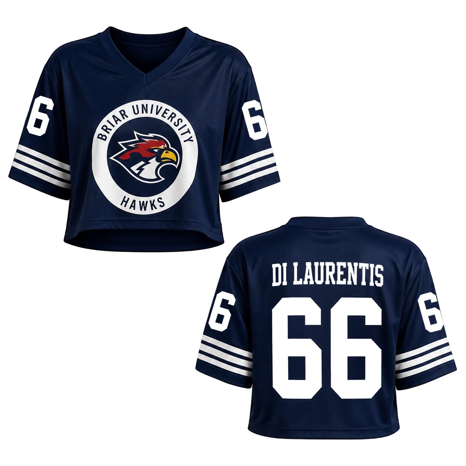 Off Campus Hockey Jersey Women Graham 44 & Logan 22 & Tucker 46 & Dean 66 Briar U Hockey Shirts Short Sleeve Briar University Shirts Sports Y2K Crop Tops Off Campus Merch for Fans