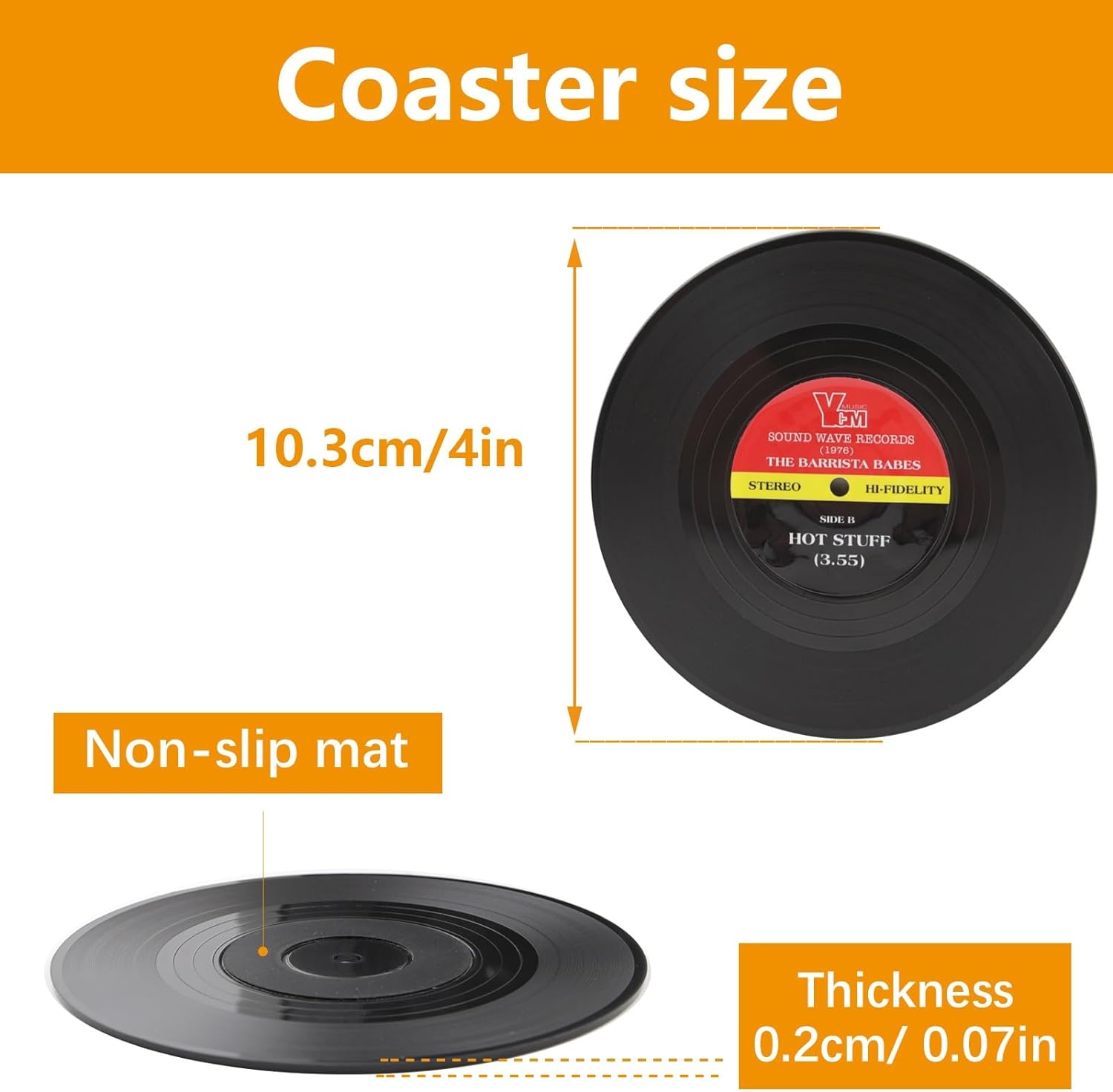 24 PCS Funny Retro Vinyl Record Coasters Music Gift,Bars,Birthdays, Parties for Music Lovers Colorful Coaste,Home Decor Housewarming and Wedding Decorations Gifts Ideas