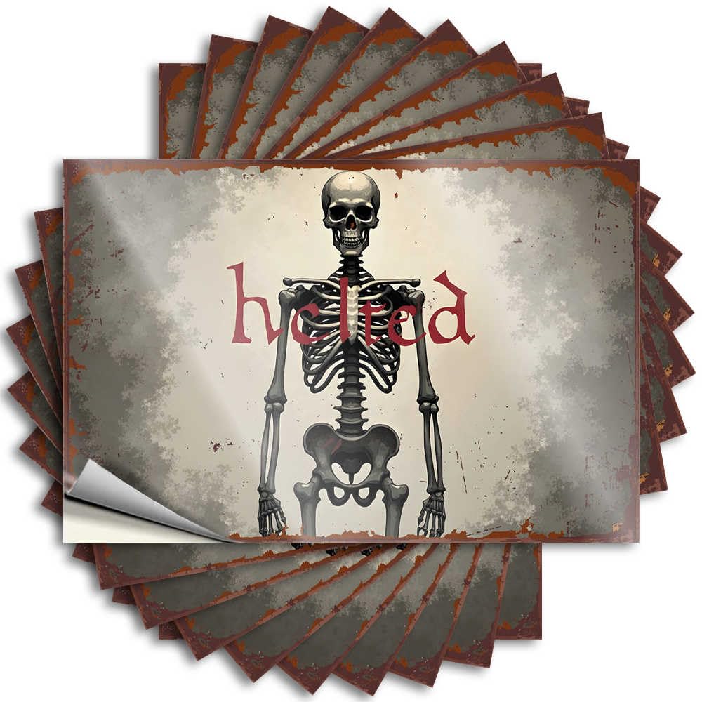 Bathroom Accessories Decor Mini Decal - Happy Halloween Spooky Halloween Skulls Removable Decal Hat Easy Peel for Girls(6X9CM)