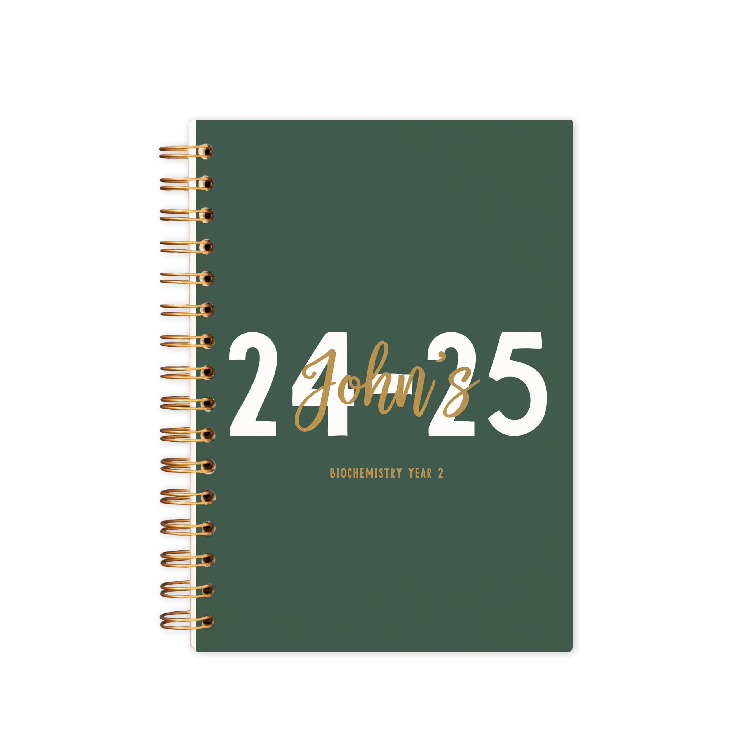 Manta Makes personalised Academic diary 2025-2026 week to view | 2025/26 | mid year | a4 a5 | planner 25-26 (Green, A5 Softback) โ image 1