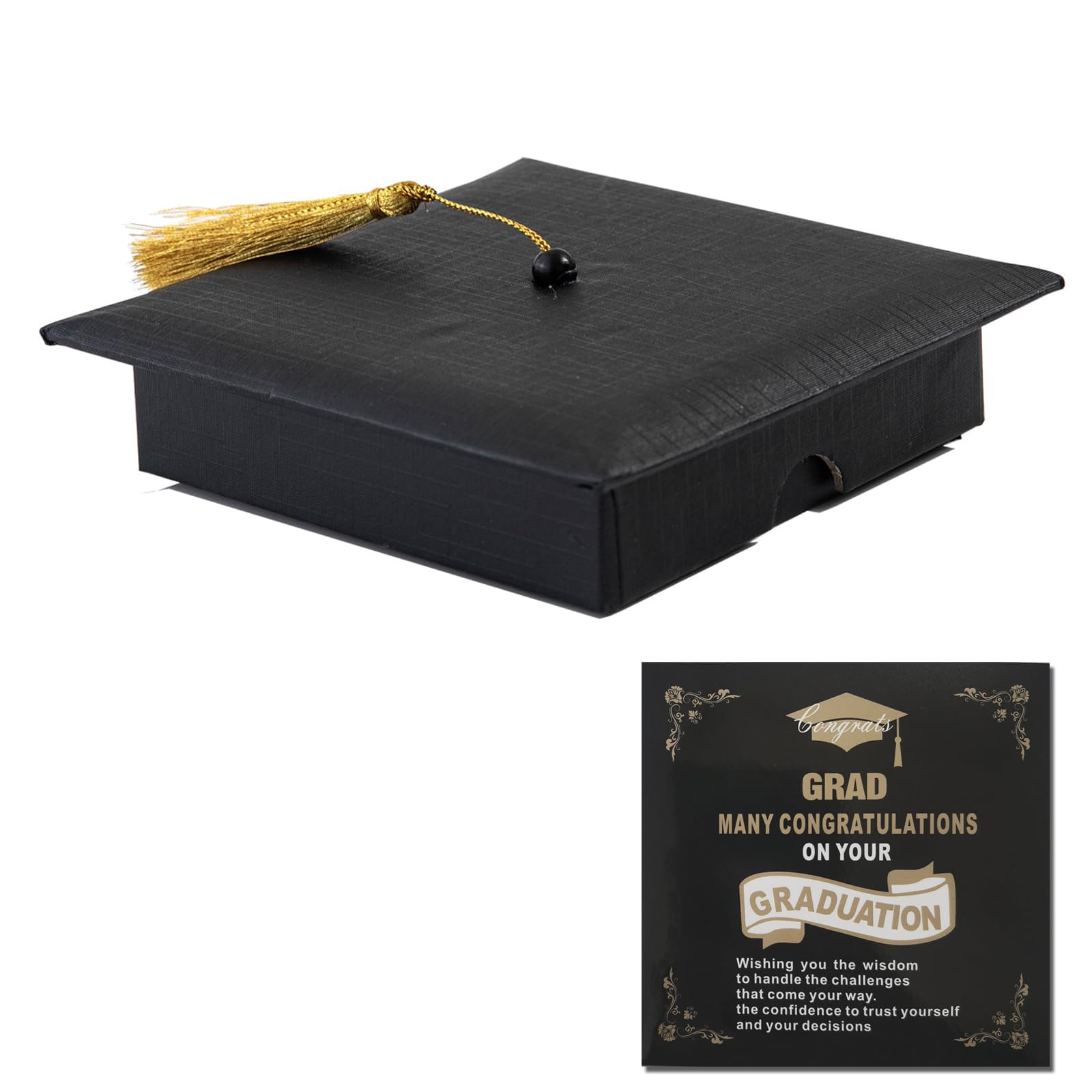Yunvisty Red Graduation Card Gifts Funny For Her Him, Class Of 2026, For Graduations Party Supplies, Photo Moments And Memorable Handouts Graduation Cap Box Tassel “Congrats Grad” Great (Black)