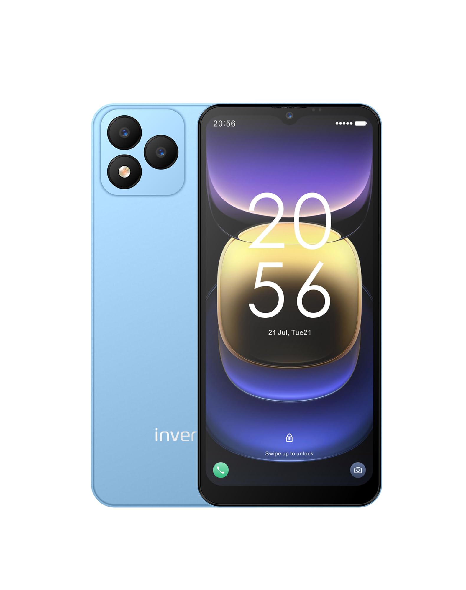 INVENS NOTE TK01 Téléphone Portable, 7(3+4)Go + 32Go(TF 256GB) Telephone Pas Cher, Écran 6.6"HD+, 16MP+5MP Smatphone, Batterie 4250mAh Android Telephone Portable, Double 4G SIM/OTG/Face ID/GPS, Bleu