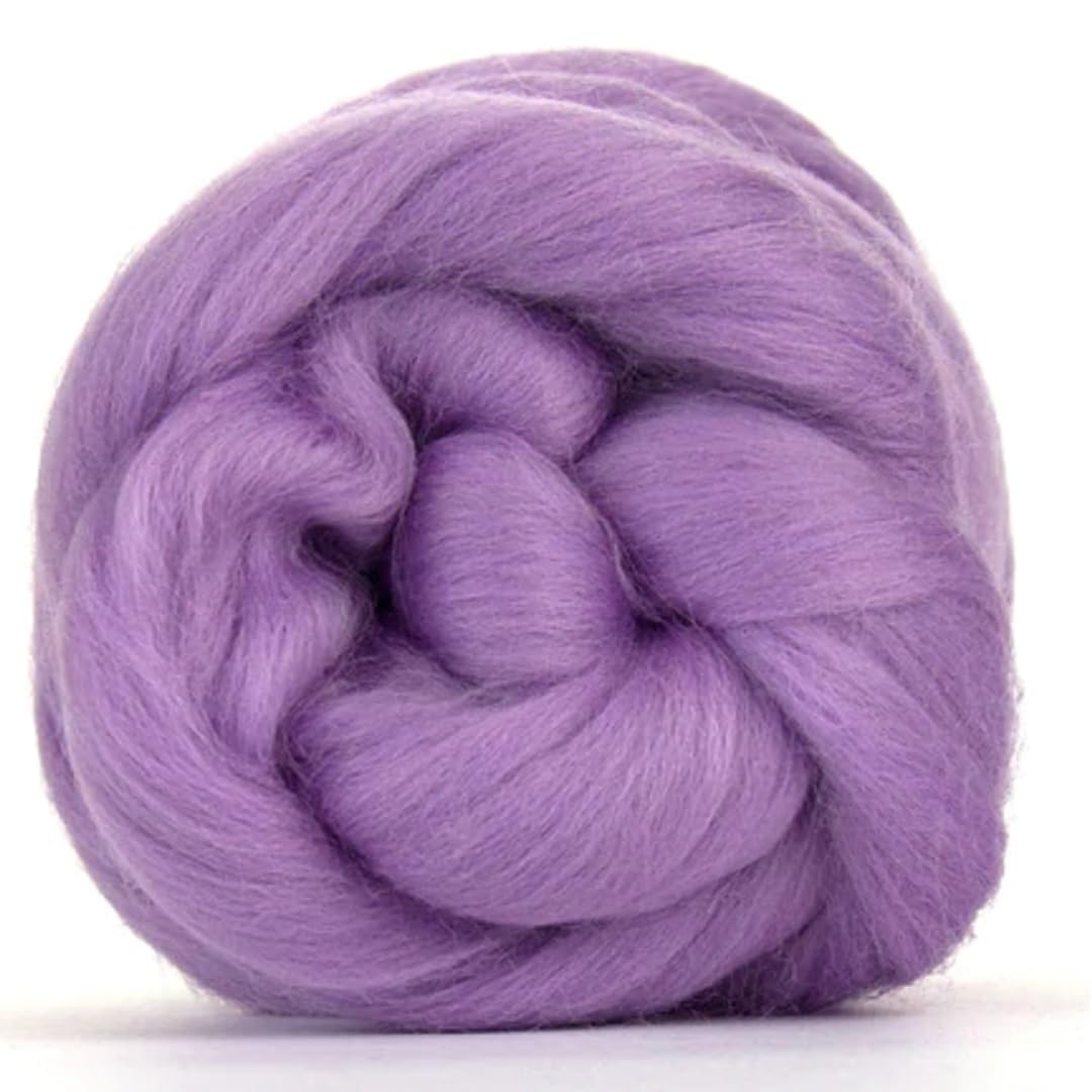 Revolution Fibers Merino Wool Roving | Premium Combed Wool Top | 22 Micron, Perfect for Felting Projects, Spinning, Wall Hangings and Tapestry (Lavender Purple)