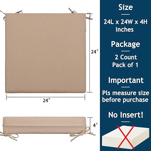 Miniatura 3 de Magpie Fabrics Juego de 2 fundas de cojín para patio (solo funda de repuesto, sin relleno), funda de cojín impermeable para interiores y exteriores