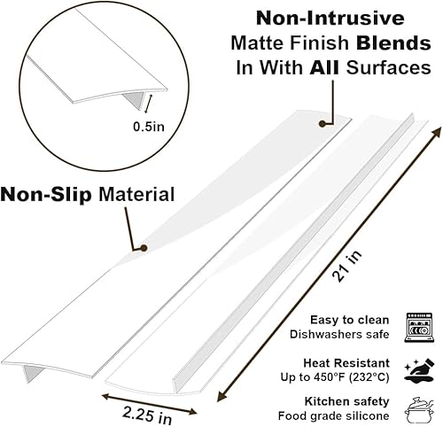 Miniatura 4 de Fundas de silicona para huecos para encimera de cocina, resistentes al calor, no pegajosas, sellos de relleno entre encimera, estufa, horno, Blanco