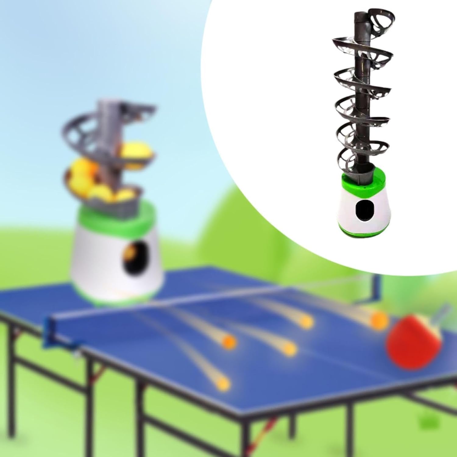 Professional Table Tennis Serving Machine with Automatic Ball Launcher for Home Gym, 9 Fairways