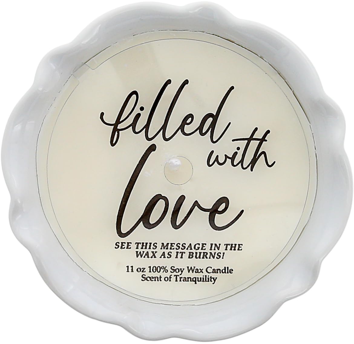 Pavilion Gift Company - Listen To The Silence - Vela De Cera De Soja Natural Con Mensaje Oculto Sorpresa De 12 Onzas, Aroma A Jazmín, 1 Unidad (paquete De 1), 7.5