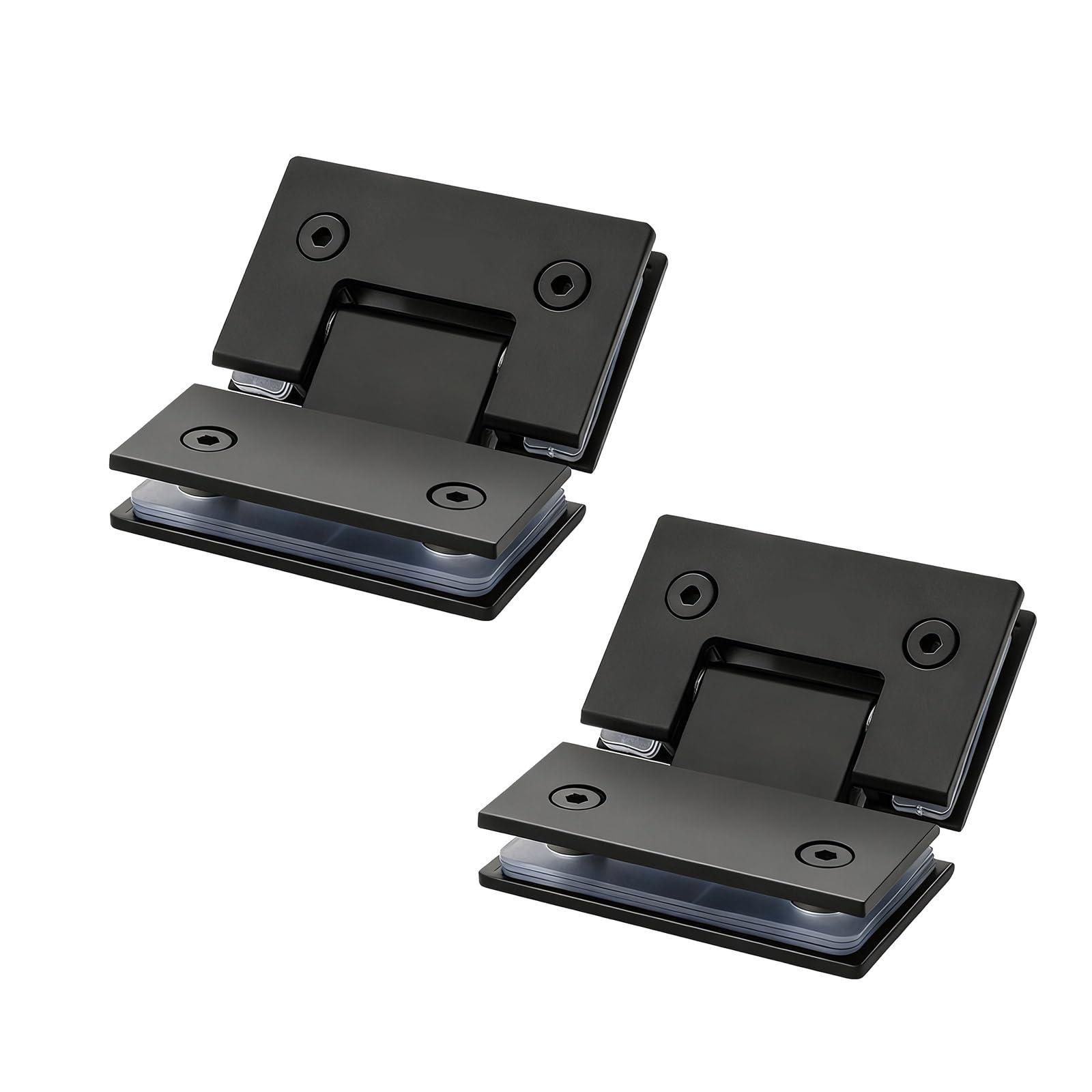 Piceioep 135 Degrees 2Pcs Frameless Glass Door Hinge Stainless Steel Shower Door Hinge With Gaskets Glass Doors Cabinet Clip Easy Install Shower Hinges