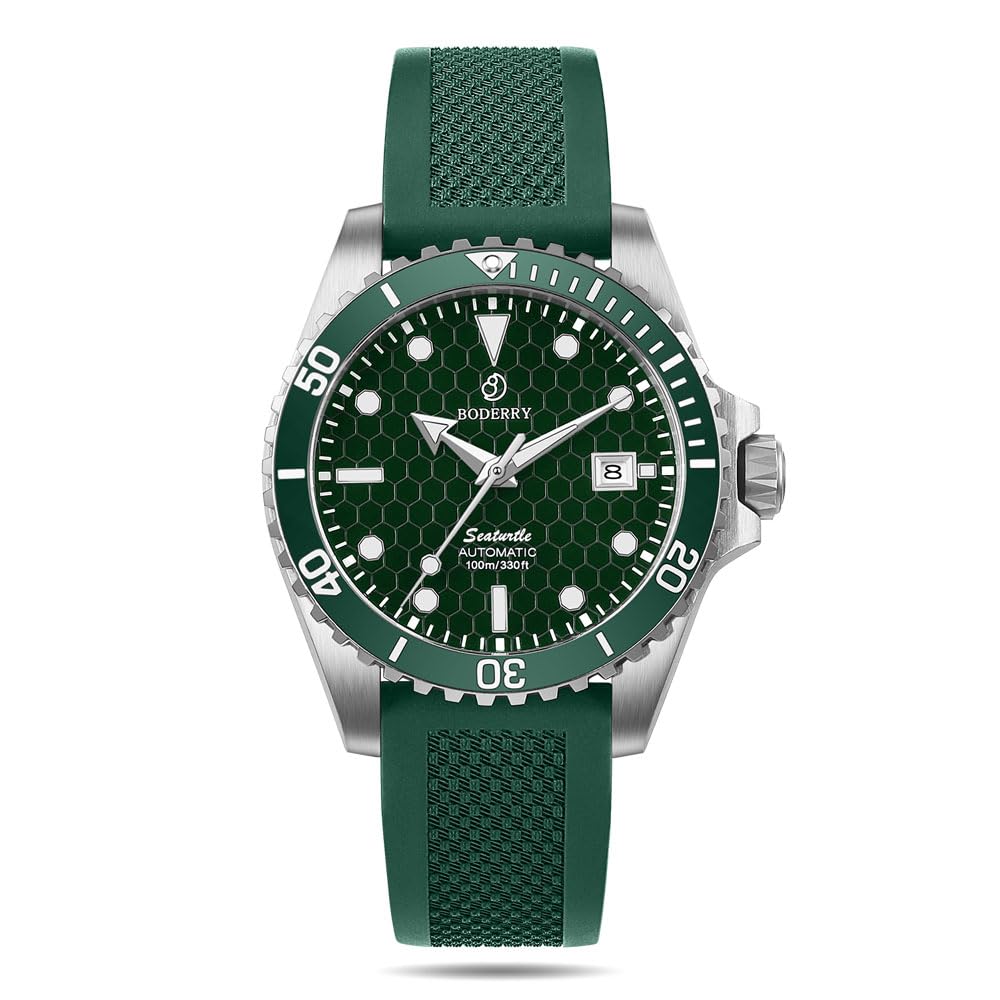 BODERRYOriginal Japanese Automatic Dive Watches for Men,Titanium Case with Sapphire Crystal -100M Waterproof Mens Mechanical Wrist Watches with Swiss Super Luminova & Screw Down Crown