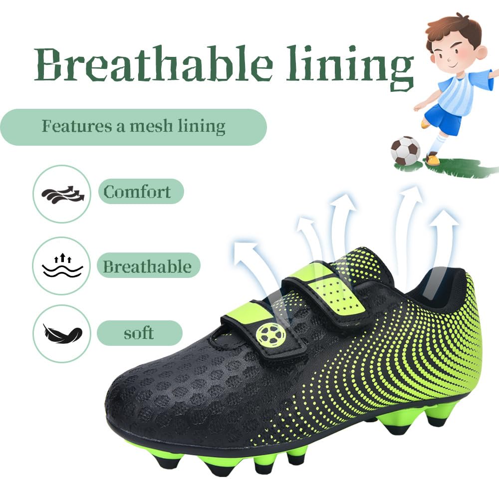 Botas de Futbol Niño Zapatos de Futbol Zapatillas Futbol Césped Artificial Tacos Profesional Entrenamiento Aire Libre Deporte Antideslizante Cómodo Unisex 28-37EU