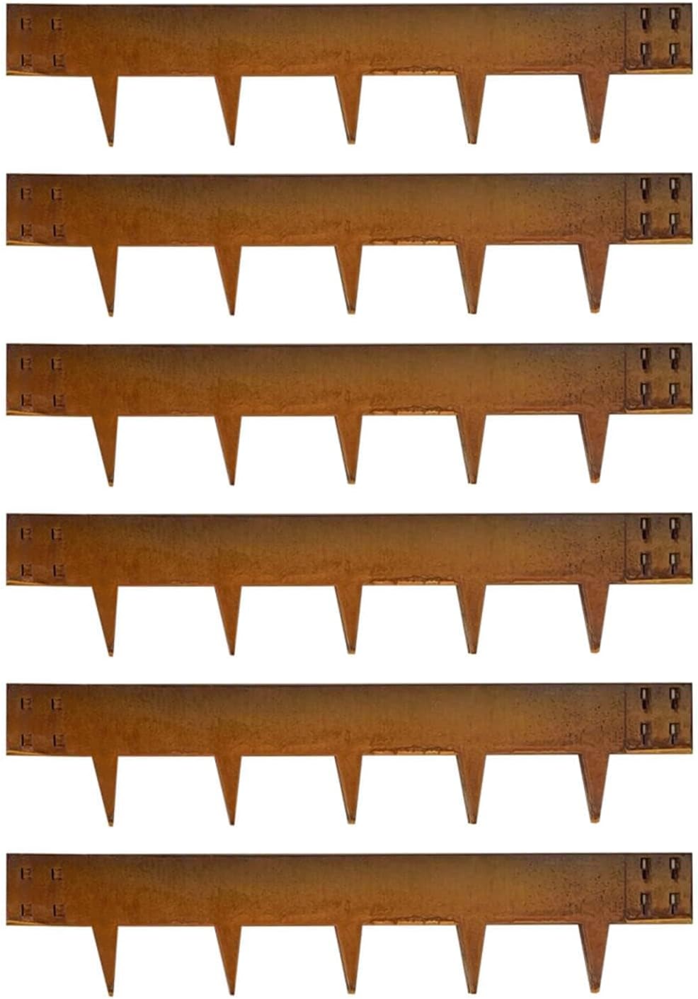 Corten Steel Edging Steel Landscape Edging Garden Bed Metal Border Edge Rusted Rustic Patina 40 Inch Strips 8 Inch Depth for Yard Lawn Outdoor Flower Plant Vegetable 6 pcs by GZGNEEVL