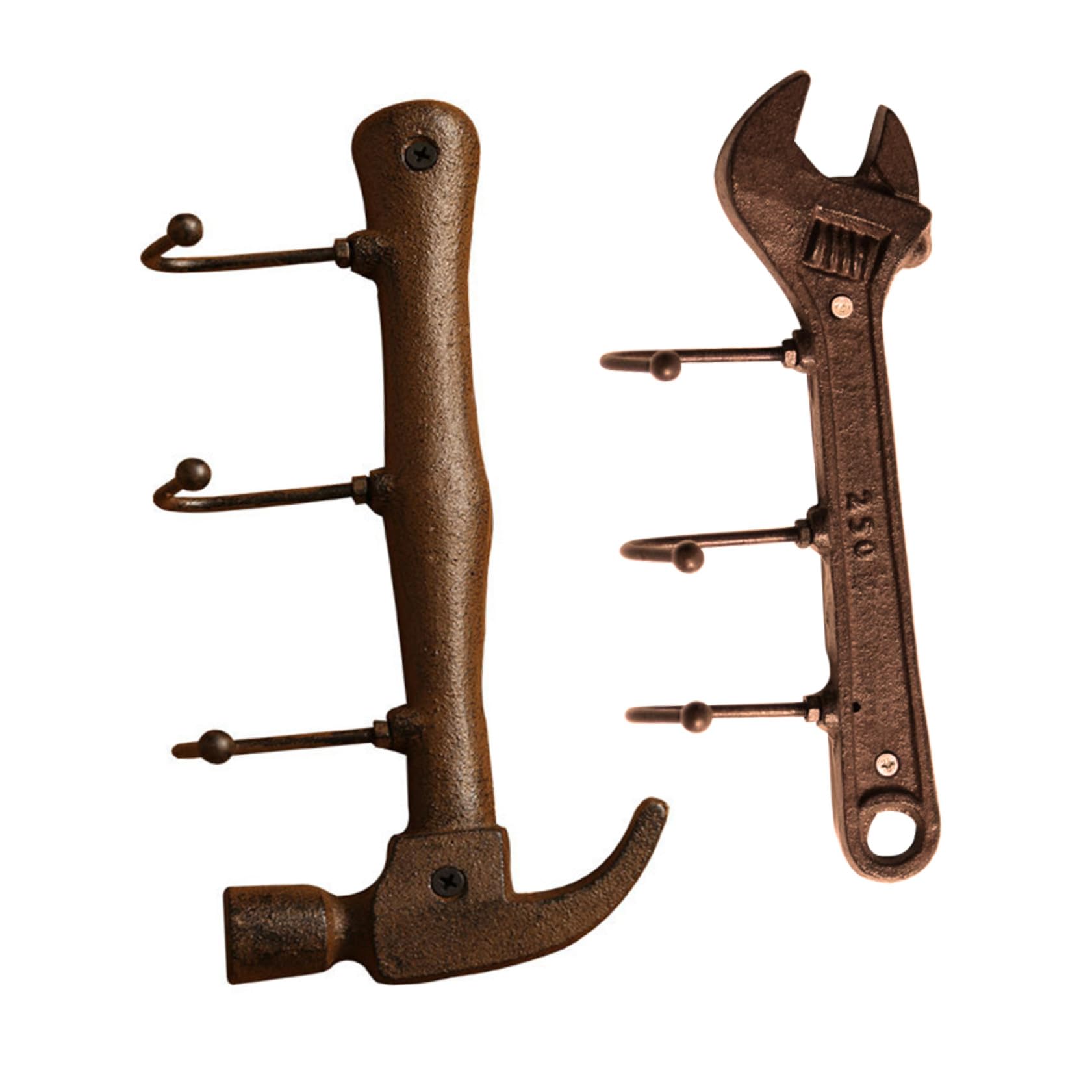 Crochets muraux en fer style industriel marron FRCOLOR