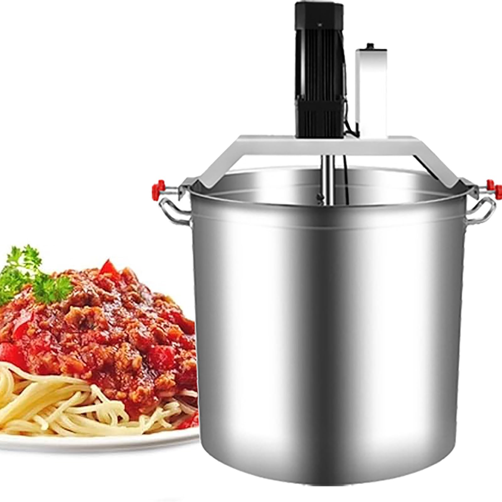 Mezclador de alimentos comercial de 40 L, máquina de agitación automática para sopas y salsas, acero inoxidable 360°, máquina de freír uniforme, aparato de cocina eficiente