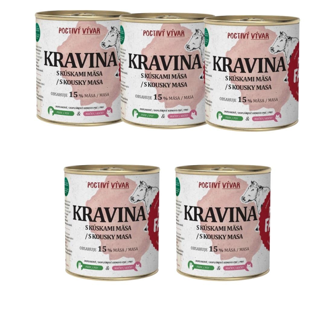 Caldo de Ternera Natural para Perros y Gatos - 5 Unidades x 270 ml - ANIMALUJOS