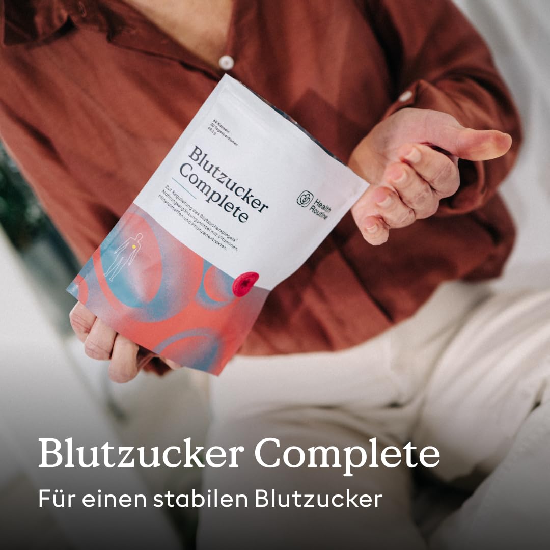 Health Routine Blutzucker Complete mit Berberin & Chrom – Blutzucker Komplex, Natürliche Blutzuckerregulierung mit Reducose, 60 Kapseln Berberine 500mg und Chrom Tabletten zur Unterstützung - 3er Pack