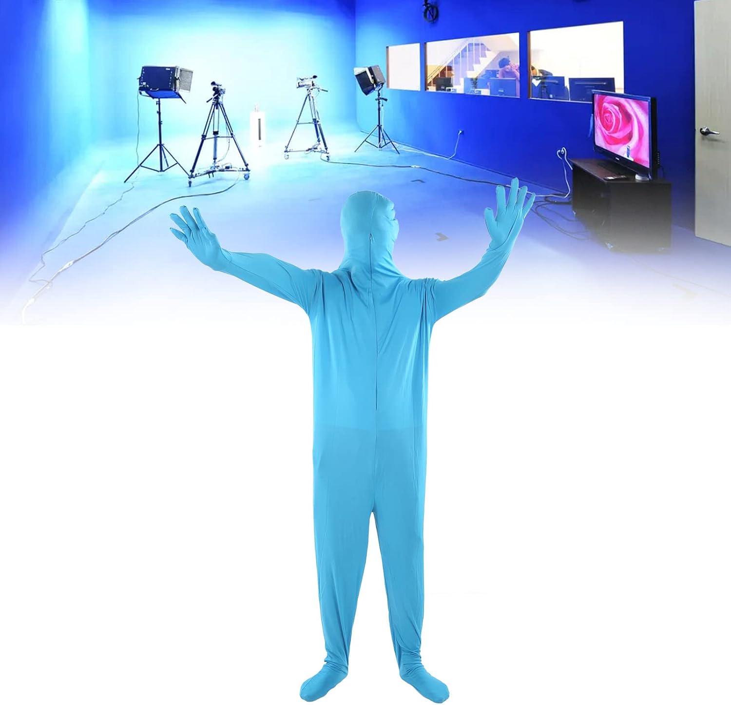 CCYLEZ Photography BodysuitPhotography BodysuitPortable Photography Chromakey Bodysuit Lightweight Special Effects Full Body Stretch Fabric Suit for Video Live Broadcast (# 3)