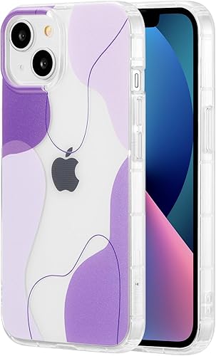Miniatura 2 de DEFBSC Funda compatible con iPhone 1314, diseño artístico de forma suave con funda protectora de parachoques incorporada, bonita funda delgada de