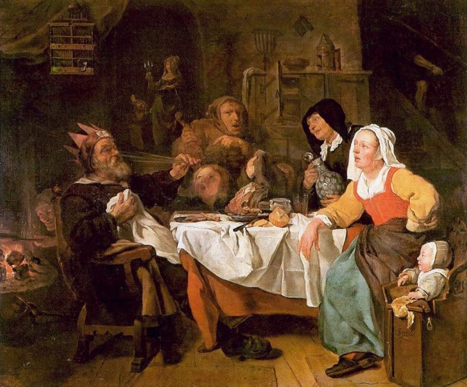 Tableaux sur toile Gabriel Metsu La douzième nuit art déco 60x90cm