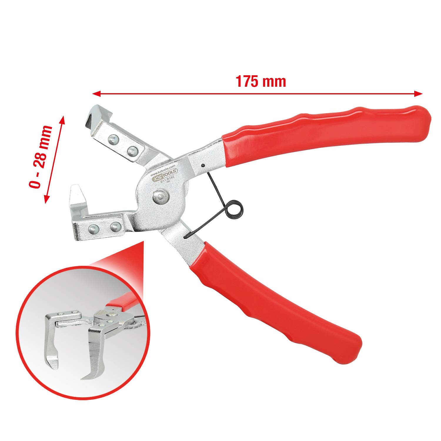 KS Tools 911.8182 Obcęgi do klipsów, wygięte