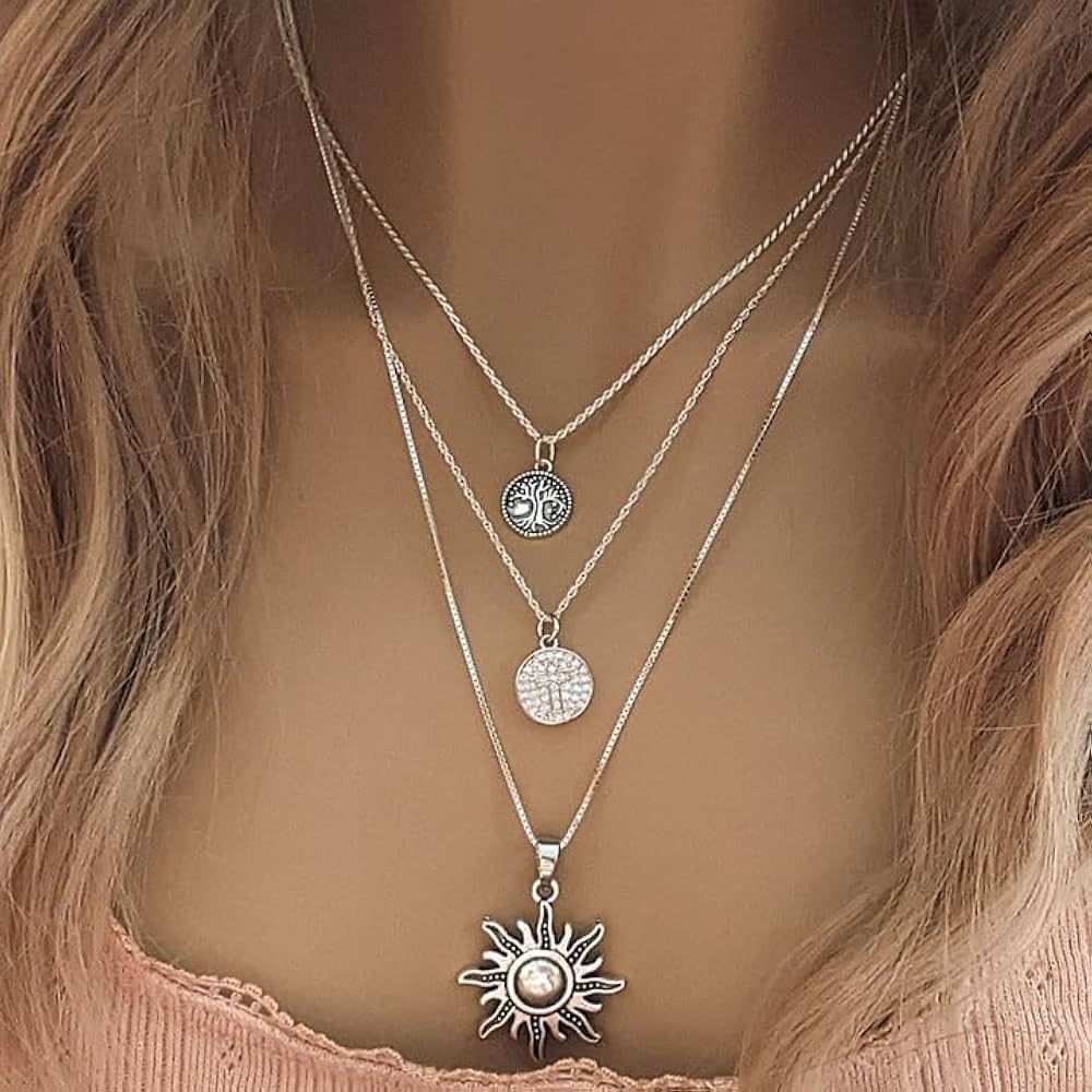 アクセサリー Octi Layered  Pendant Necklace Amazon.com: Energy, Power, Positivity Layered Necklace Set