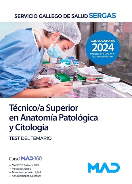 Portada de Técnico/a Superior en Anatomía Patológica y Citología del Servicio Gallego de Salud. Test del temario