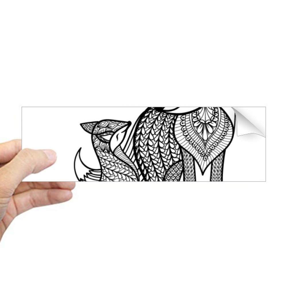 Adhesivo rectangular para parachoques de coche diseño zorro artístico original 4