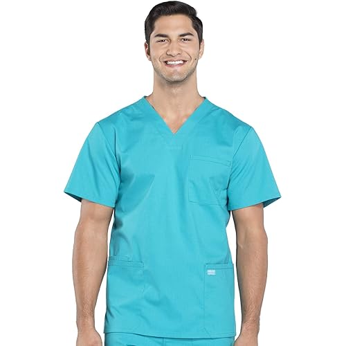 Cherokee Men Scrubs Top Workwear Professionals V-Neck WW695