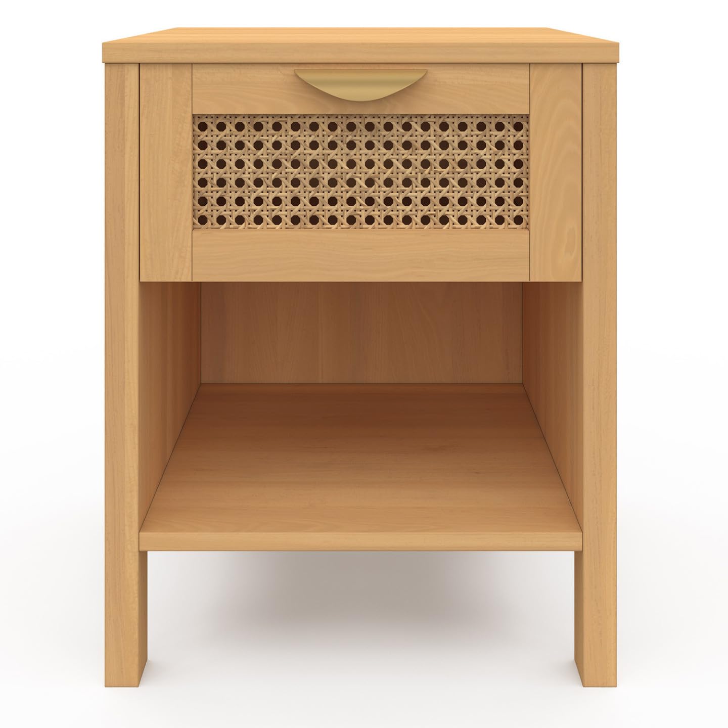 IDMarket - Lot de 2 Tables de Chevet EDHEN 1 tiroir avec Niche cannage et Bois