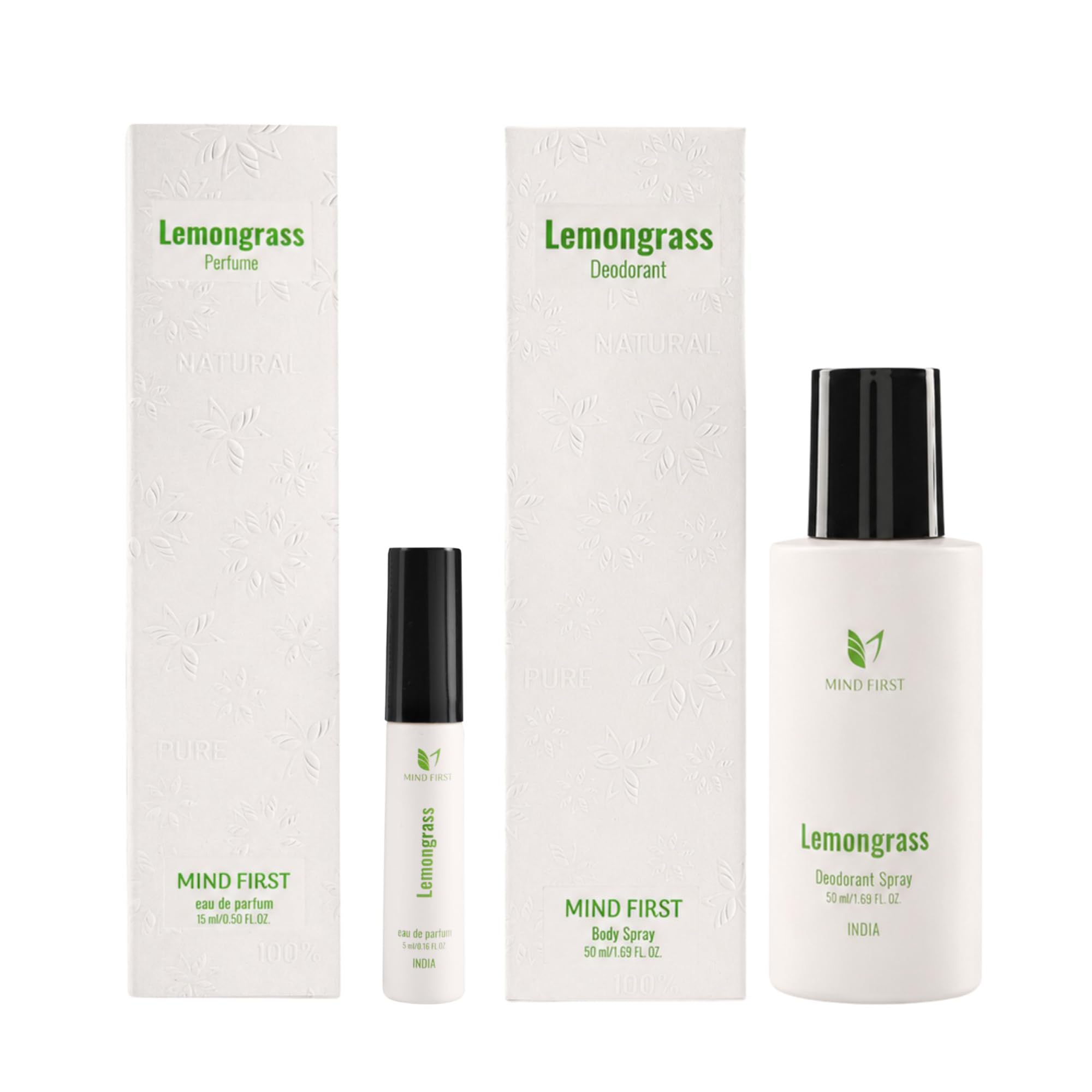 Mind First Lemongrass Fragrance Combo – Lemongrass Eau De Parfum 5ml + Deodorant 50ml | Made with Essential Oils | Citrus & Woody Fragrance | Unisex-image-33