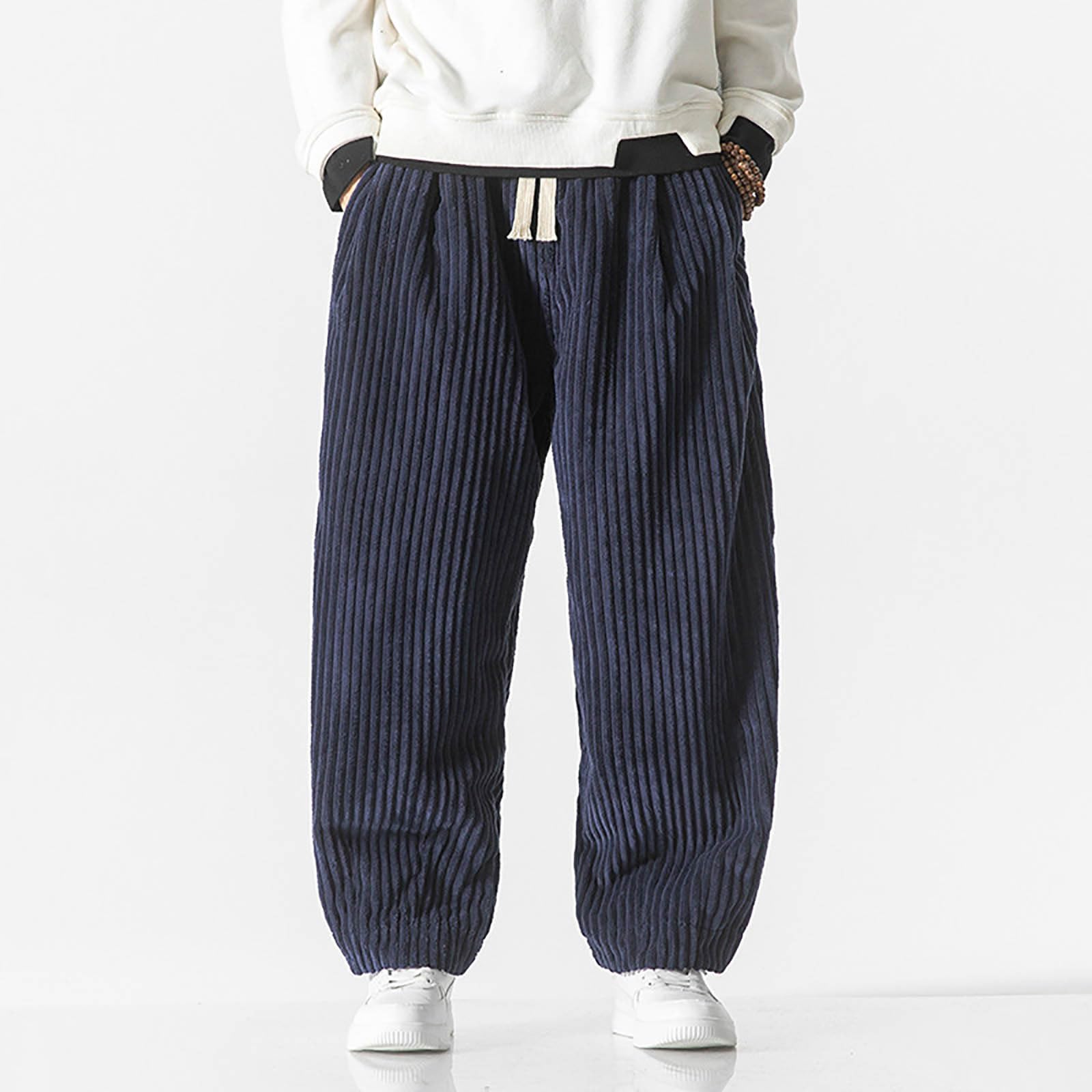 Pantaloni in cotone lino da uomo Cargo casual multitasca morbido traspirante morbido estate coulisse da spiaggia vacanze viaggi tempo libero ufficio A54
