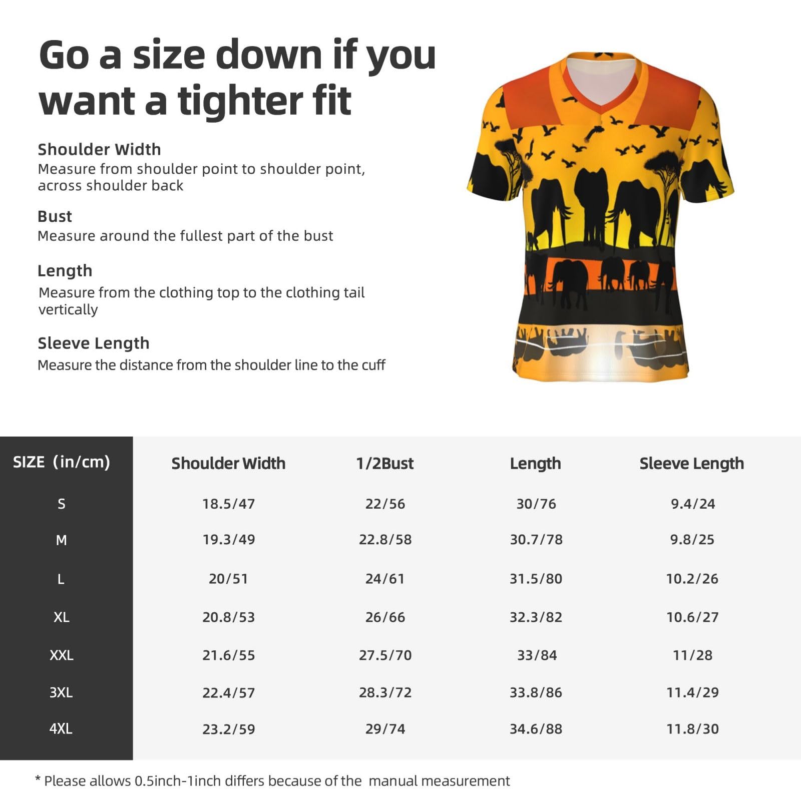 Stylish Athletic Sports Jersey African-Sunset-Elephants Men's Rugby Jersey Medium