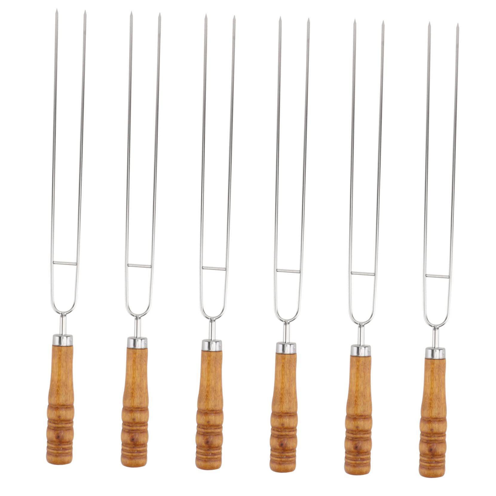 Brochettes de barbecue en acier inoxydable et manche bois