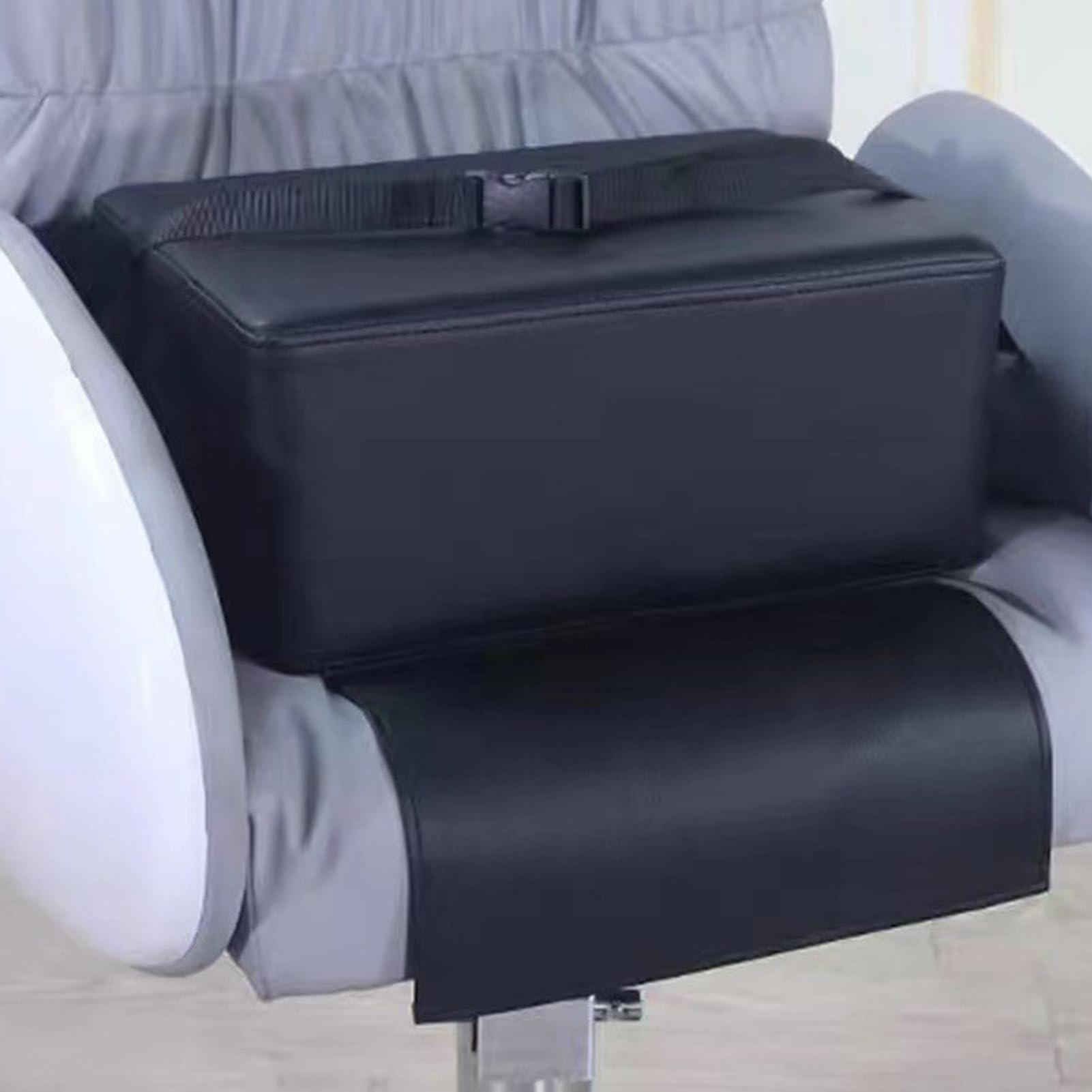 Kinder Barber Booster Sitzerhöhung, Kindersitzkissen, schwarzes Kunstleder-Friseurstuhl-Kissen für Kinder, Universal-Salon-Kindererhöhungen