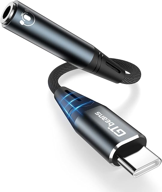 USB C to 3.5mm Jack, Type C Headphone Audio Adapter, Hi-Res DAC Chip, USBC to 3.5 Earphone AUX Adaptor Cable Cord, For Samsung Galaxy A53 A33 S22 S21 S20 Ultra Note 20 S10, Huawei, Pixel 7 6, Pad Pro