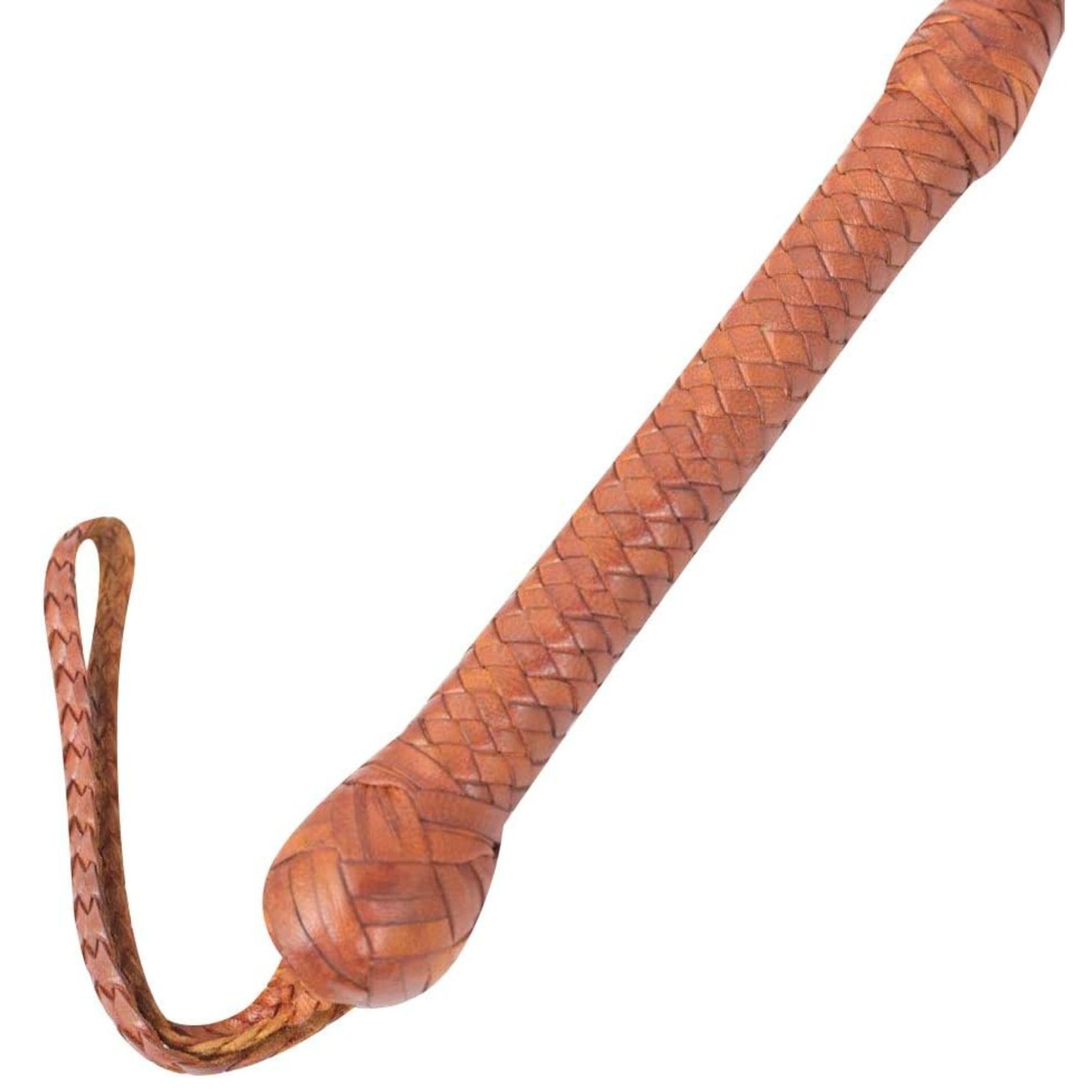 Bull Whip Echtes Rindsleder, Reitpeitsche, 16 Zöpfe, 2,4 m lange Peitsche, für Kostümgebrauch