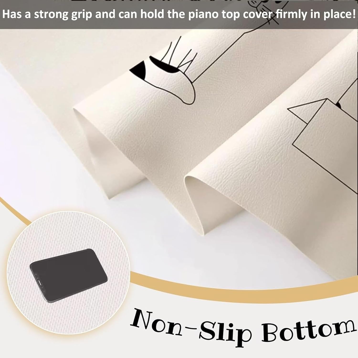 Piano Top Runner Mat, Leather Dust-Proof Protective Cover, Universal Piano Top Pad For Table/Floor/TV Stand/Entrance(B,14x55in/36x140cm)