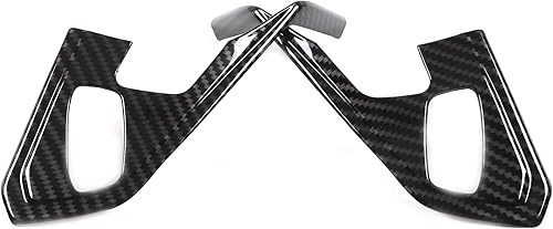 Miniatura 1 de Cubierta de marco de botón de volante para Chevrolet Corvette C8 2020-2023, ABS panel de protección para volante de automóvil, 2 piezas (patrón de