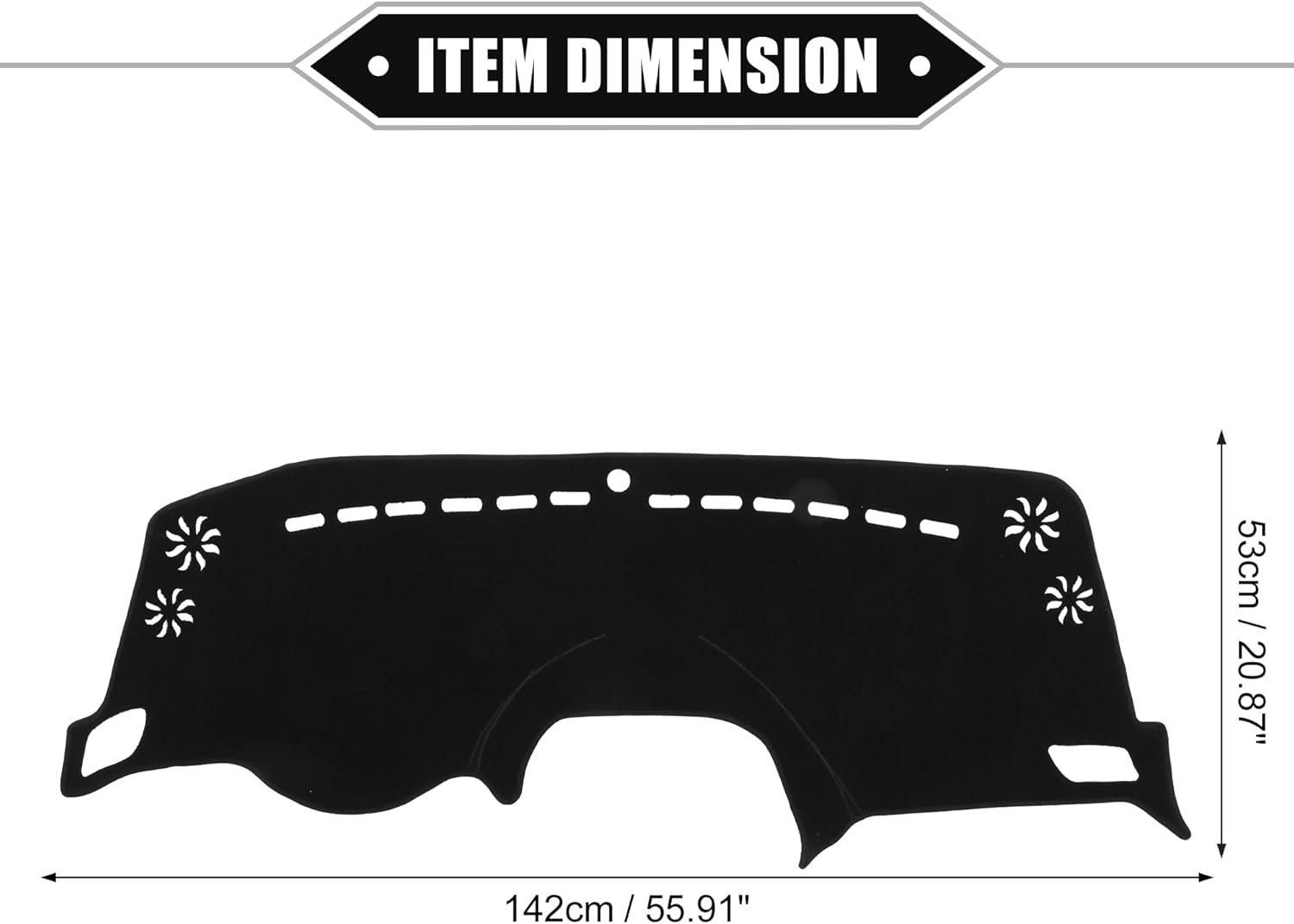 Car Dashboard Cover Mat Compatible for Jeep Renegade 2015-2022, Protective Polyester Black Center Console Interior Trim Dash Board Mat