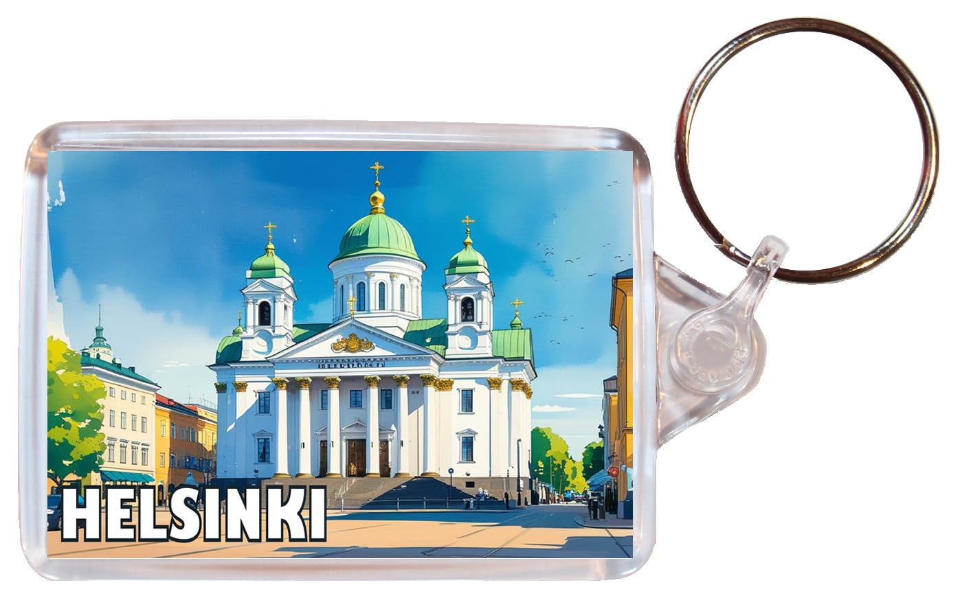 Baked Bean Store Helsinki - Finland - Double Sided Keyring Artistic BBSKEY57